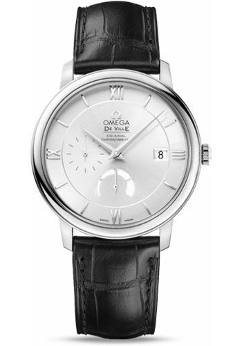 Omega De Ville Prestige Power Reserver Co-Axial Watch – 39.5 mm Steel Case – Silver Dial – Black Leather Strap – 424.13.40.21.02.001