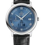 Omega De Ville Prestige Co-Axial Power Reserve Watch – 39.5 mm Steel Case – Blue Dial – Black Leather Strap – 424.13.40.21.03.002
