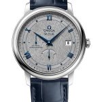 Omega De Ville Prestige Co-Axial Power Reserve Watch – 39.5 mm Steel Case – Grey Dial – Blue Leather Strap – 424.13.40.21.06.002