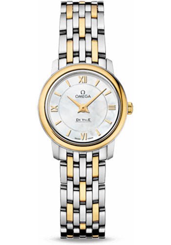 Omega De Ville Prestige Quartz Watch – 24.4 mm Steel And Yellow Gold Case – Mother-Of-Pearl Dial – 424.20.24.60.05.001