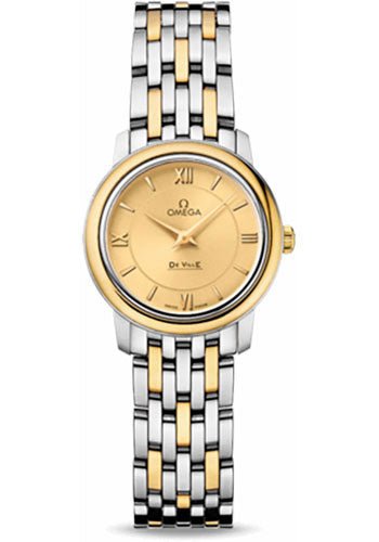 Omega De Ville Prestige Quartz Watch – 24.4 mm Steel And Yellow Gold Case – Champagne Dial – 424.20.24.60.08.001