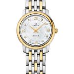 Omega De Ville Prestige Quartz Watch – 24.4 mm Steel Case – Yellow Gold Bezel – Mother-Of-Pearl Diamond Dial – Yellow Gold Bracelet – 424.20.24.60.55.001