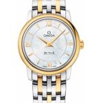 Omega De Ville Prestige Quartz Watch – 27.4 mm Steel And Yellow Gold Case – Mother-Of-Pearl Dial – 424.20.27.60.05.001
