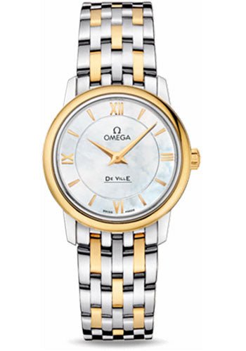 Omega De Ville Prestige Quartz Watch – 27.4 mm Steel And Yellow Gold Case – Mother-Of-Pearl Dial – 424.20.27.60.05.001
