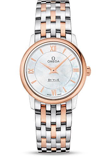 Omega De Ville Prestige Quartz Watch – 27.4 mm Steel And Red Gold Case – Mother-Of-Pearl Dial – Two-Tone Steel And Red Gold Bracelet – 424.20.27.60.05.002