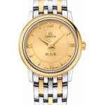 Omega De Ville Prestige Quartz Watch – 27.4 mm Steel And Yellow Gold Case – Champagne Dial – 424.20.27.60.08.001