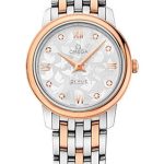 Omega De Ville Prestige Quartz Watch – 27.4 mm Steel And Red Gold Case – Silver Diamond Dial – 424.20.27.60.52.002