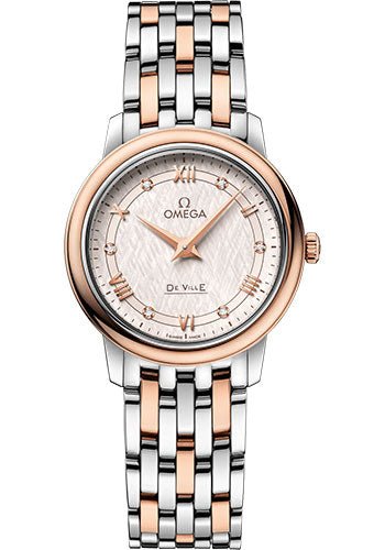 Omega De Ville Prestige Quartz Watch – 27.4 mm Steel And Red Gold Case – Ivory Silvery Dial – 424.20.27.60.52.003