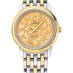 Omega De Ville Prestige Quartz Watch – 27.4 mm Steel And Yellow Gold Case – Champagne Diamond Dial – 424.20.27.60.58.002