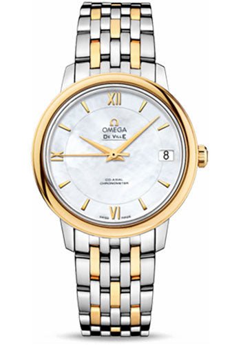 Omega De Ville Prestige Co-Axial Watch – 32.7 mm Steel And Yellow Gold Case – Mother-Of-Pearl Dial – 424.20.33.20.05.001