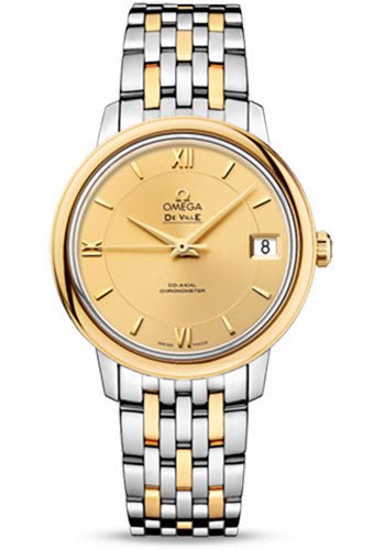 Omega De Ville Prestige Co-Axial Watch – 32.7 mm Steel And Yellow Gold Case – Champagne Dial – 424.20.33.20.08.001