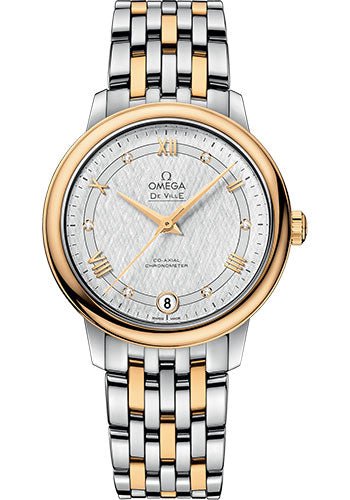 Omega De Ville Prestige Co-Axial Watch – 32.7 mm Steel And Yellow Gold Case – White Silvery Dial – 424.20.33.20.52.001