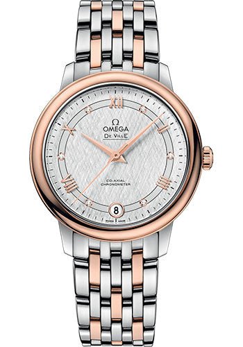 Omega De Ville Prestige Co-Axial Watch – 32.7 mm Steel And Red Gold Case – White Silvery Dial – 424.20.33.20.52.002