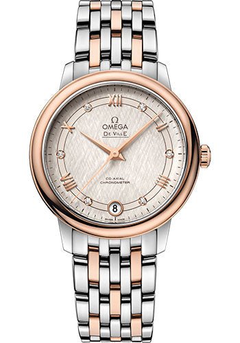 Omega De Ville Prestige Co-Axial Watch – 32.7 mm Steel And Red Gold Case – Ivory Silvery Dial – 424.20.33.20.52.003