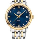 Omega De Ville Prestige Co-Axial Watch – 32.7 mm Steel Case – 18K Yellow Gold Bezel – Blue Diamond Dial – Yellow Gold-Steel Bracelet – 424.20.33.20.53.002