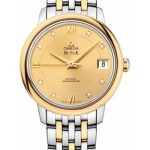 Omega De Ville Prestige Co-Axial Watch – 32.7 mm Steel And Yellow Gold Case – Champagne Diamond Dial – 424.20.33.20.58.001