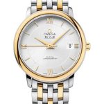 Omega De Ville Prestige Co-Axial Watch – 36.8 mm Steel Case – Yellow Gold Bezel – Silver Dial – Yellow Gold Bracelet – 424.20.37.20.02.001