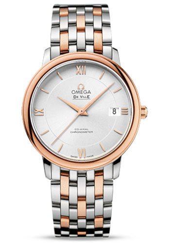 Omega De Ville Prestige Co-Axial Watch – 36.8 mm Steel And Red Gold Case – Silver Dial – Two-Tone Red Gold-Steel Bracelet – 424.20.37.20.02.002