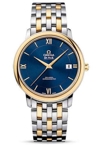 Omega De Ville Prestige Co-Axial Watch – 36.8 mm Steel And Yellow Gold Case – Blue Dial – 424.20.37.20.03.001