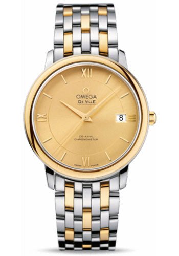 Omega De Ville Prestige Co-Axial Watch – 36.8 mm Steel And Yellow Gold Case – Champagne Dial – 424.20.37.20.08.001