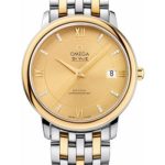 Omega De Ville Prestige Co-Axial Watch – 36.8 mm Steel And Yellow Gold Case – Champagne Diamond Dial – 424.20.37.20.58.001
