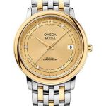 Omega De Ville Prestige Co-Axial Watch – 36.8 mm Steel Case – Yellow Gold Bezel – Champagne Diamond Dial – Steel And Yellow Gold Bracelet – 424.20.37.20.58.002