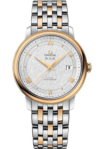 Omega De Ville Prestige Co-Axial Watch – 39.5 mm Steel And Yellow Gold Case – White Silvery Dial – 424.20.40.20.02.001