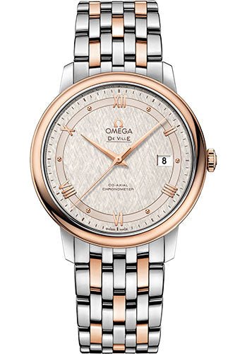 Omega De Ville Prestige Co-Axial Watch – 39.5 mm Steel And Red Gold Case – Ivory Silvery Dial – 424.20.40.20.02.003