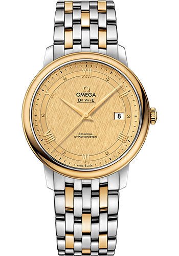 Omega De Ville Prestige Co-Axial Watch – 39.5 mm Steel And Yellow Gold Case – Champagne Dial – 424.20.40.20.08.001