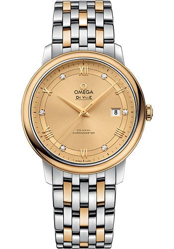 Omega De Ville Prestige Co-Axial Watch – 39.5 mm Steel And Yellow Gold Case – Champagne Dial – 424.20.40.20.58.001