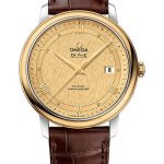 Omega De Ville Prestige Co-Axial Watch – 39.5 mm Steel And Yellow Gold Case – Champagne Dial – Brown Leather Strap – 424.23.40.20.08.001