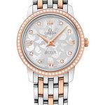 Omega De Ville Prestige Quartz Watch – 27.4 mm Steel And Red Gold Case – Diamond-Set Red Gold Bezel – Silver Diamond Dial – 424.25.27.60.52.001