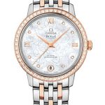 Omega De Ville Prestige Co-Axial Watch – 32.7 mm Steel Case – Diamond-Set Red Gold Bezel – Mother-Of-Pearl Dial – Red Gold-Steel Bracelet – 424.25.33.20.55.003