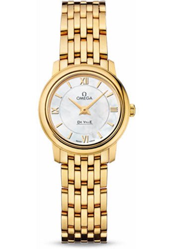 Omega De Ville Prestige Quartz Watch – 24.4 mm Yellow Gold Case – Mother-Of-Pearl Dial – 424.50.24.60.05.001
