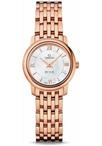 Omega De Ville Prestige Quartz Watch – 24.4 mm Red Gold Case – Mother-Of-Pearl Dial – 424.50.24.60.05.002
