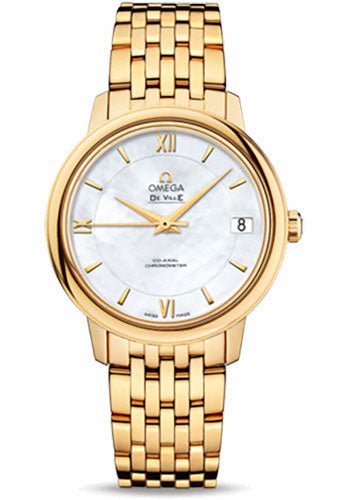 Omega De Ville Prestige Co-Axial Watch – 32.7 mm Yellow Gold Case – Mother-Of-Pearl Dial – 424.50.33.20.05.001