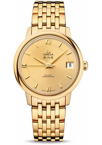Omega De Ville Prestige Co-Axial Watch – 32.7 mm Yellow Gold Case – Champagne Dial – 424.50.33.20.08.001