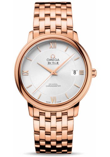Omega De Ville Prestige Co-Axial Watch – 36.8 mm Red Gold Case – Silver Dial – 424.50.37.20.02.001