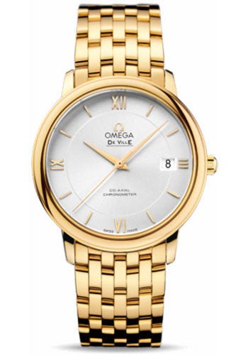 Omega De Ville Prestige Co-Axial Watch – 36.8 mm Yellow Gold Case – Silver Dial – 424.50.37.20.02.002