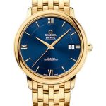 Omega De Ville Prestige Co-Axial Watch – 36.8 mm Yellow Gold Case – Blue Dial – 424.50.37.20.03.001