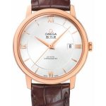 Omega De Ville Prestige Co-Axial Watch – 39.5 mm Red Gold Case – Silver Dial – Brown Leather Strap – 424.53.40.20.02.001