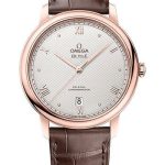 Omega De Ville Prestige Co-Axial 25th Anniversary Prestige – 39.5 mm Sedna Gold Case – Silver Dial – Brown Leather Strap – 424.53.40.20.99.001
