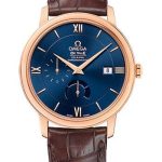 Omega De Ville Prestige Power Reserver Co-Axial Watch – 39.5 mm Red Gold Case – Blue Dial – Brown Leather Strap – 424.53.40.21.03.002