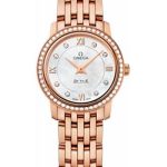 Omega De Ville Prestige Quartz Watch – 24.4 mm Red Gold Case – Diamond Bezel – Mother-Of-Pearl Diamond Dial – 424.55.24.60.55.002