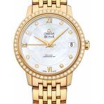 Omega De Ville Prestige Co-Axial Watch – 32.7 mm Yellow Gold Case – Diamond Bezel – Mother-Of-Pearl Diamond Dial – 424.55.33.20.55.001