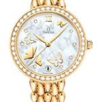 Omega De Ville Prestige Co-Axial Dewdrop Watch – 32.7 mm Yellow Gold Case – Delicate Diamond-Set Bezel – Ornate Dial – 424.55.33.20.55.008