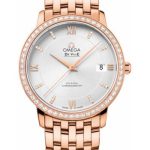 Omega De Ville Prestige Co-Axial Watch – 36.8 mm Red Gold Case – Diamond Bezel – Silver Diamond Dial – 424.55.37.20.52.001