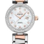Omega De Ville Ladymatic Omega Co-Axial Watch – 34 mm Steel – Sedna Gold Case – White Diamond Dial – Sedna Gold Bracelet – 425.25.34.20.55.004