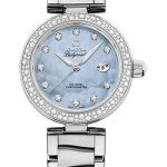 Omega De Ville Ladymatic Omega Co-Axial Watch – 34 mm Steel Case – Blue Diamond Dial – 425.35.34.20.57.003