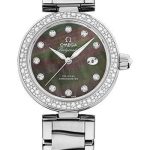 Omega De Ville Ladymatic Omega Co-Axial Watch – 34 mm Steel Case – Diamond Bezel – Black Diamond Dial – 425.35.34.20.57.004